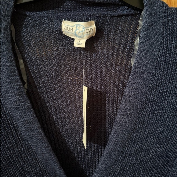 Francesca's Collections Deep Blue Knit Cardigan Long - Picture 6 of 6